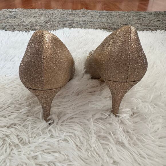 Style & Co Monae Peek A Boo Gold Rhinestone Heels Size 7M - Picture 6 of 9